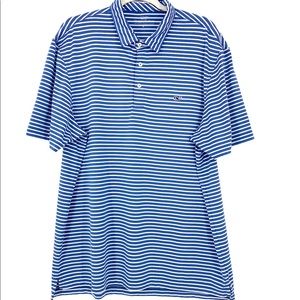 Vineyard Vines Blue Striped Polo - Size Large
